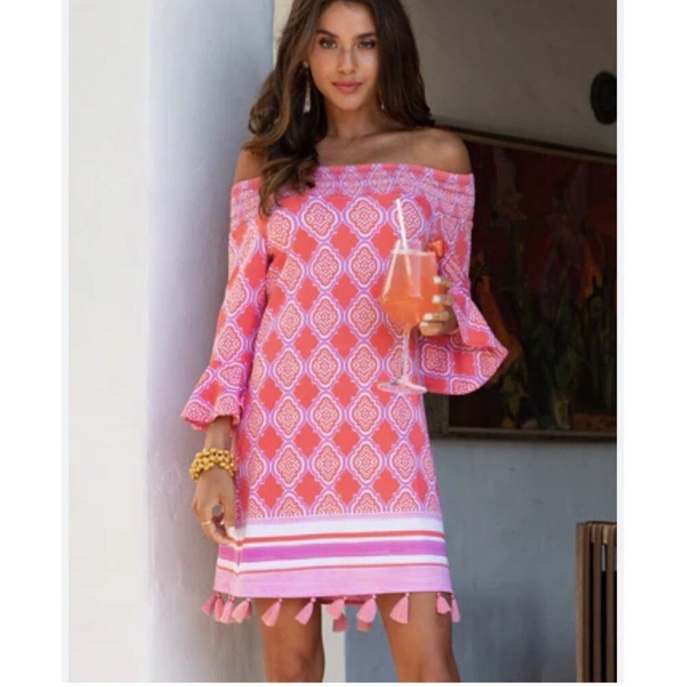 Cabana Life Off-The-Shoulder Sundress UPF 50+ Sun Protective Cover-Up Medium - Picture 14 of 14